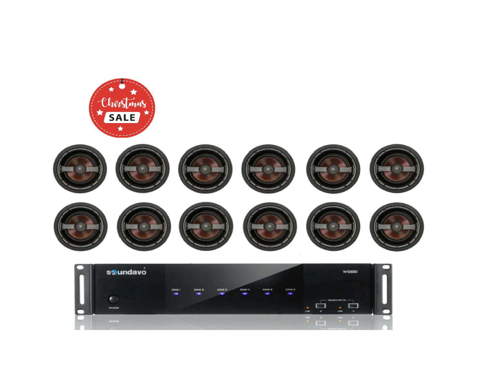 *CHRISTMAS SALE* WS66i-AMP Whole-Home Audio Amplifer with 6 Pairs of IC-640CF In-Ceiling 6.5" Speakers