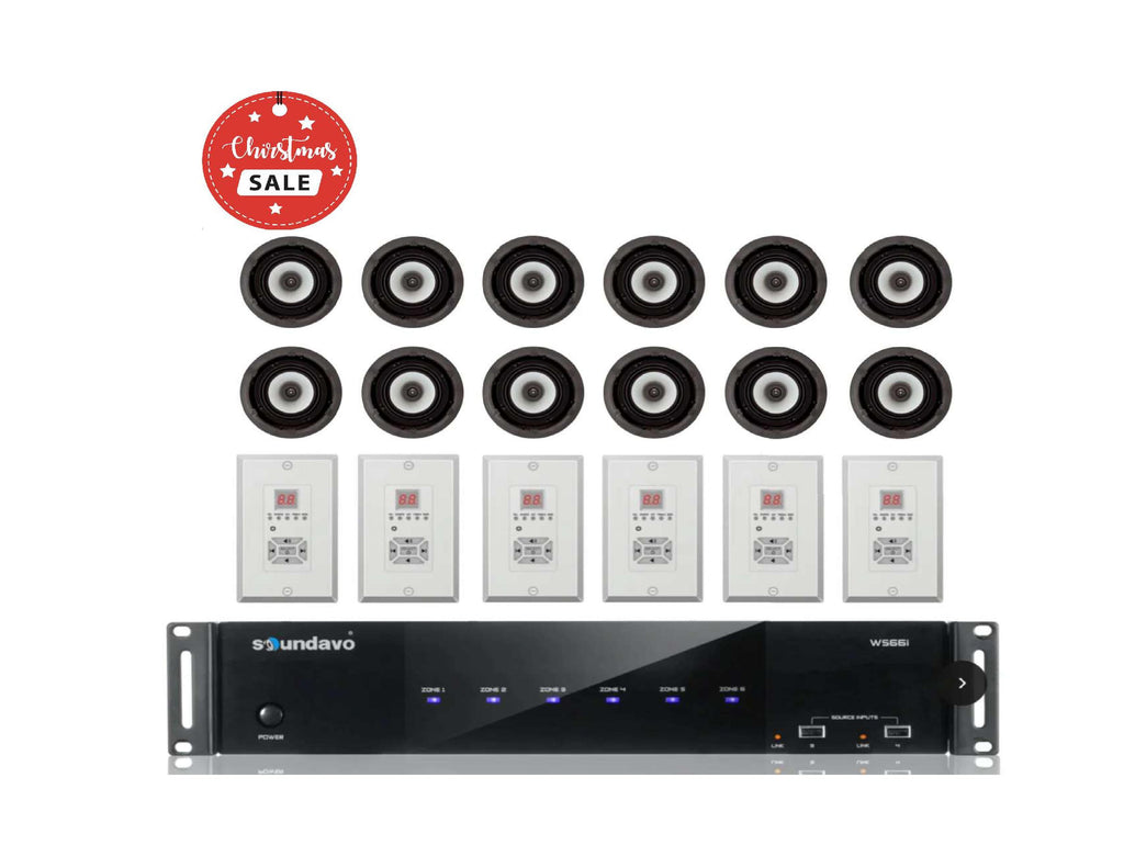 *CHRISTMAS SALE* WS66i (KIT-Package) Whole-Home Audio Matrix Controller with 6 Pairs of SD-6S-ALU In-Ceiling 6.5" Speakers