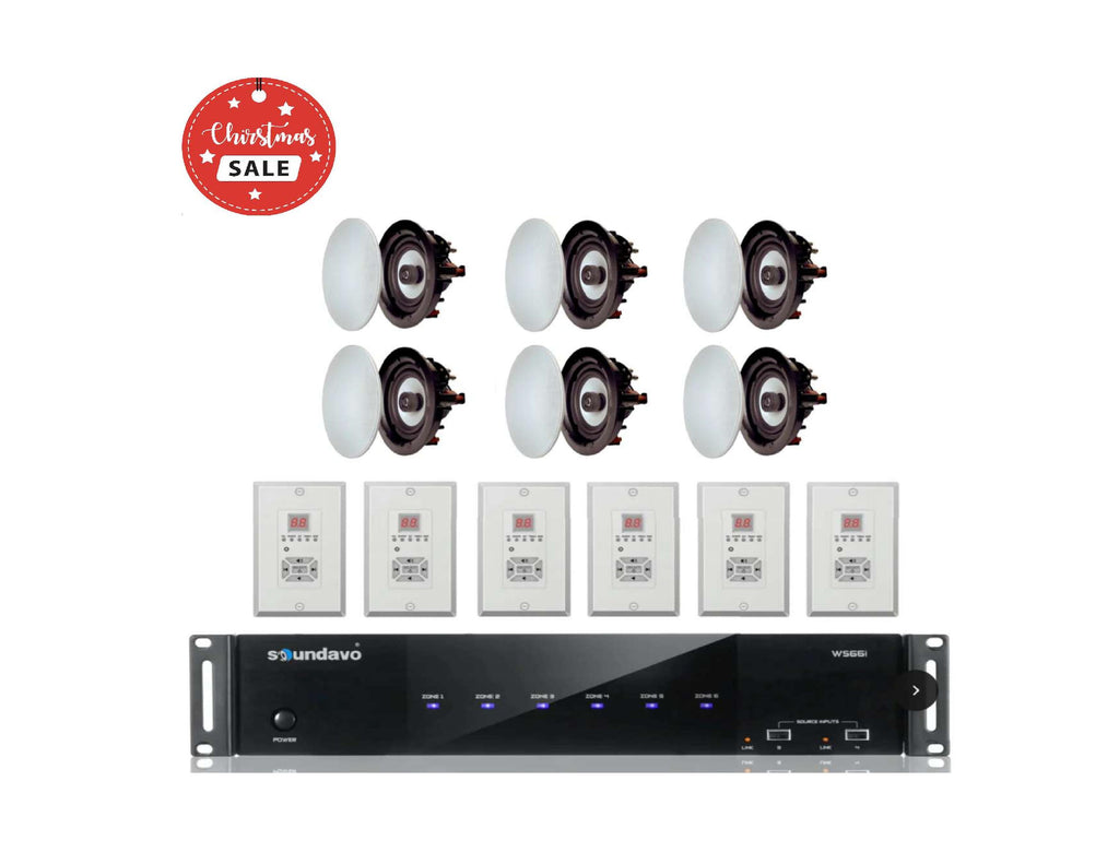 *CHRISTMAS SALE* WS66i (KIT-Package) Whole-Home Audio Matrix Controller with 6 Pairs of SD-8S-ALU In-Ceiling 8" Speakers